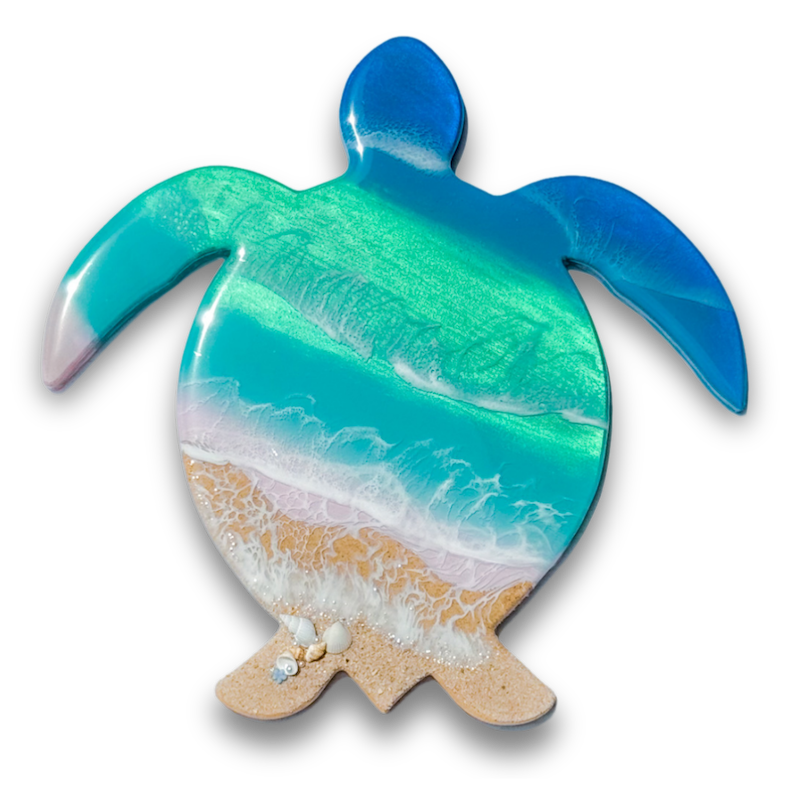 沖縄県北谷町 琉球工房ちゅら レジンアートウミガメ